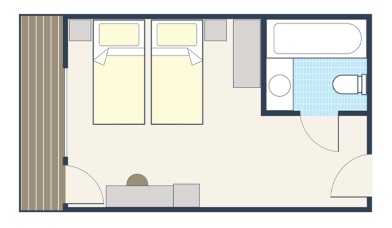 Room plan for Twin room